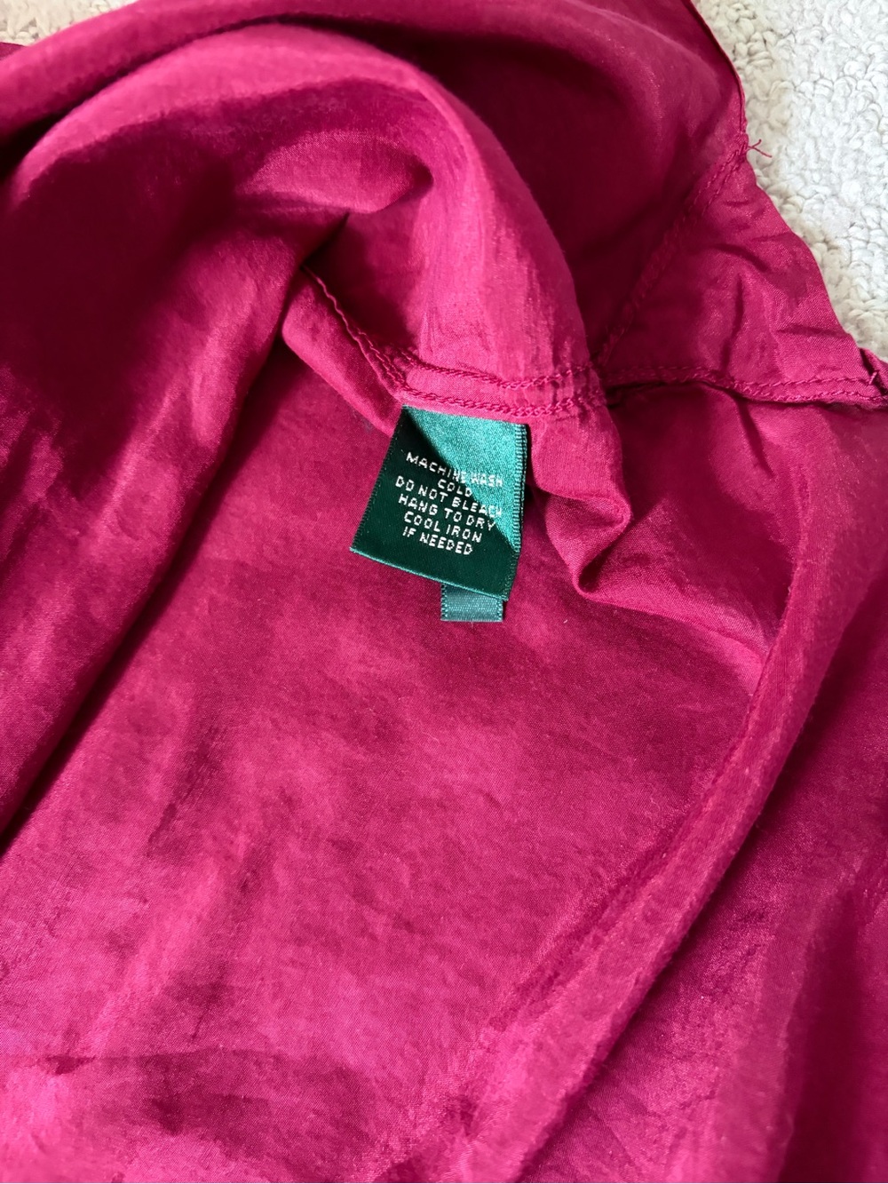 Lauren Ralph Lauren burgundy silk Blend button down shirt size 1X - Picture 5 of 10